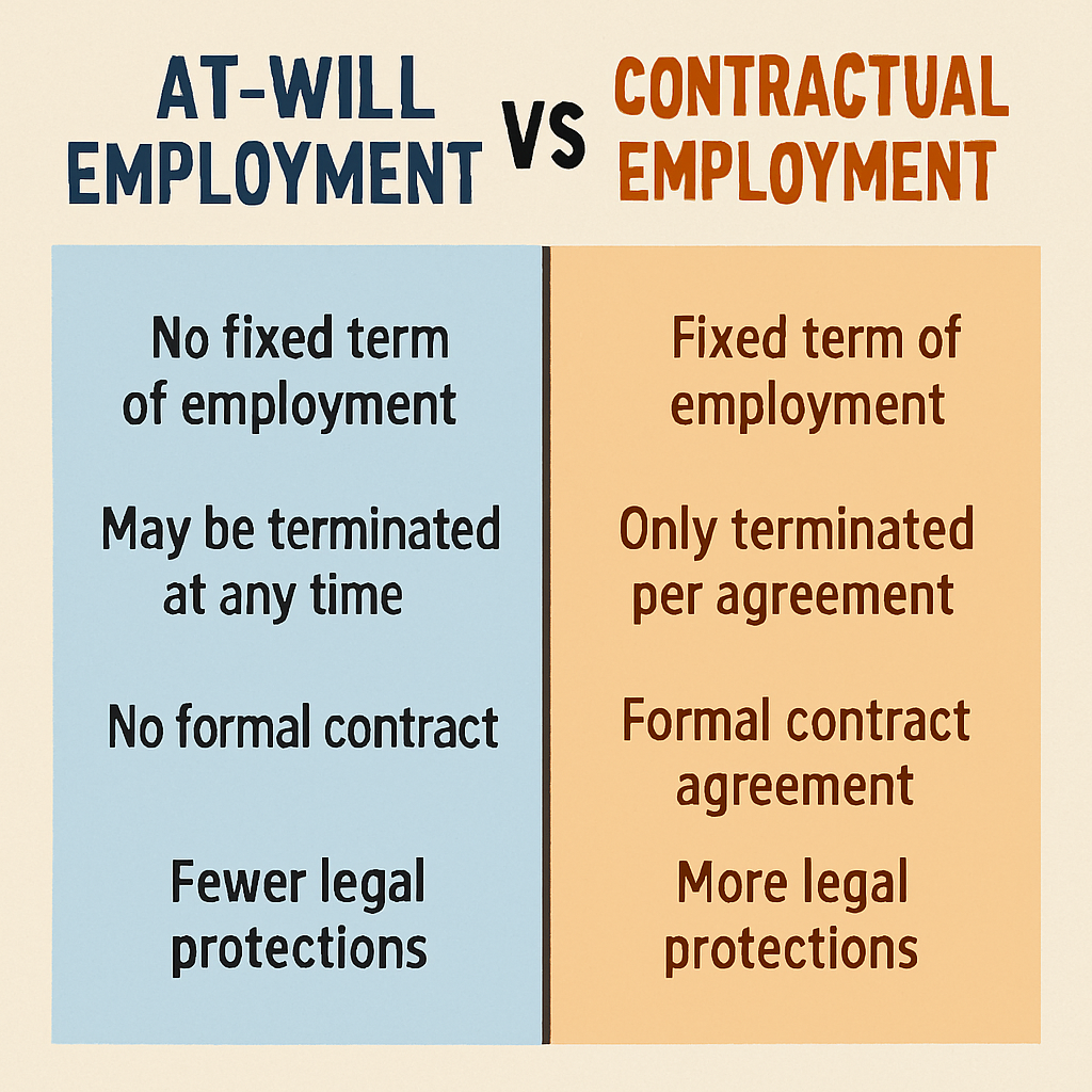 Comparison of At-Will Employment and Contractual Employment