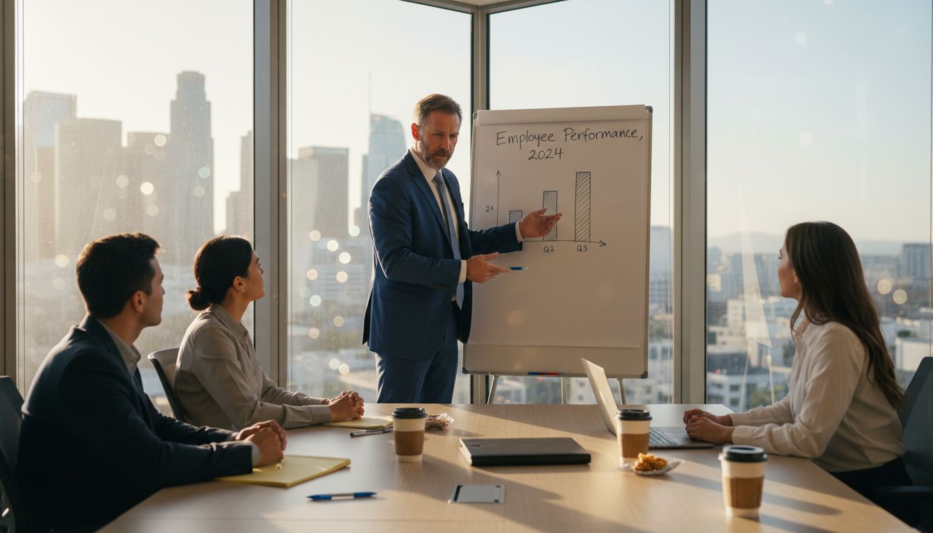 Older man leading team meeting in office