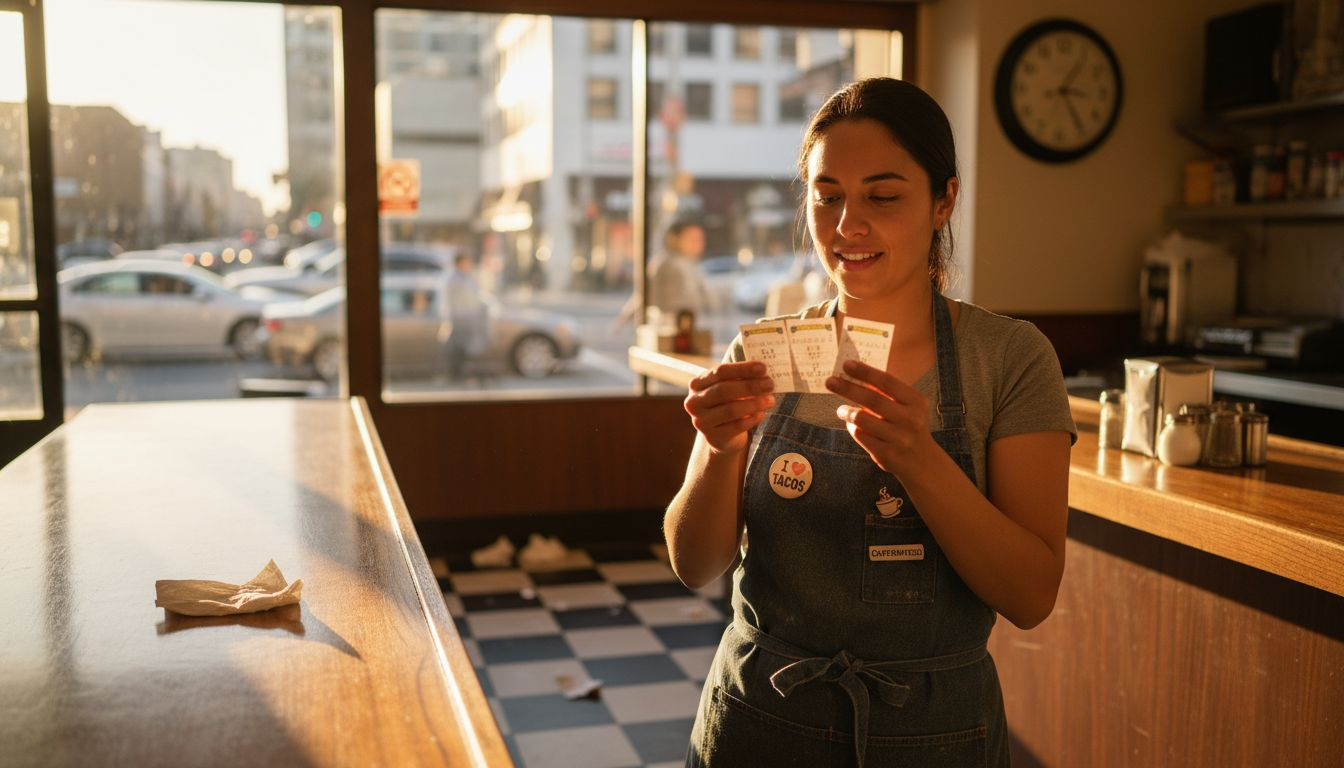 California worker checking overtime punch cards